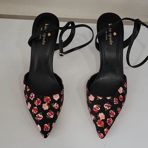 Kate Spade New York Floral Ankle Strap Pointed Toe Heels Pumps Size 10B